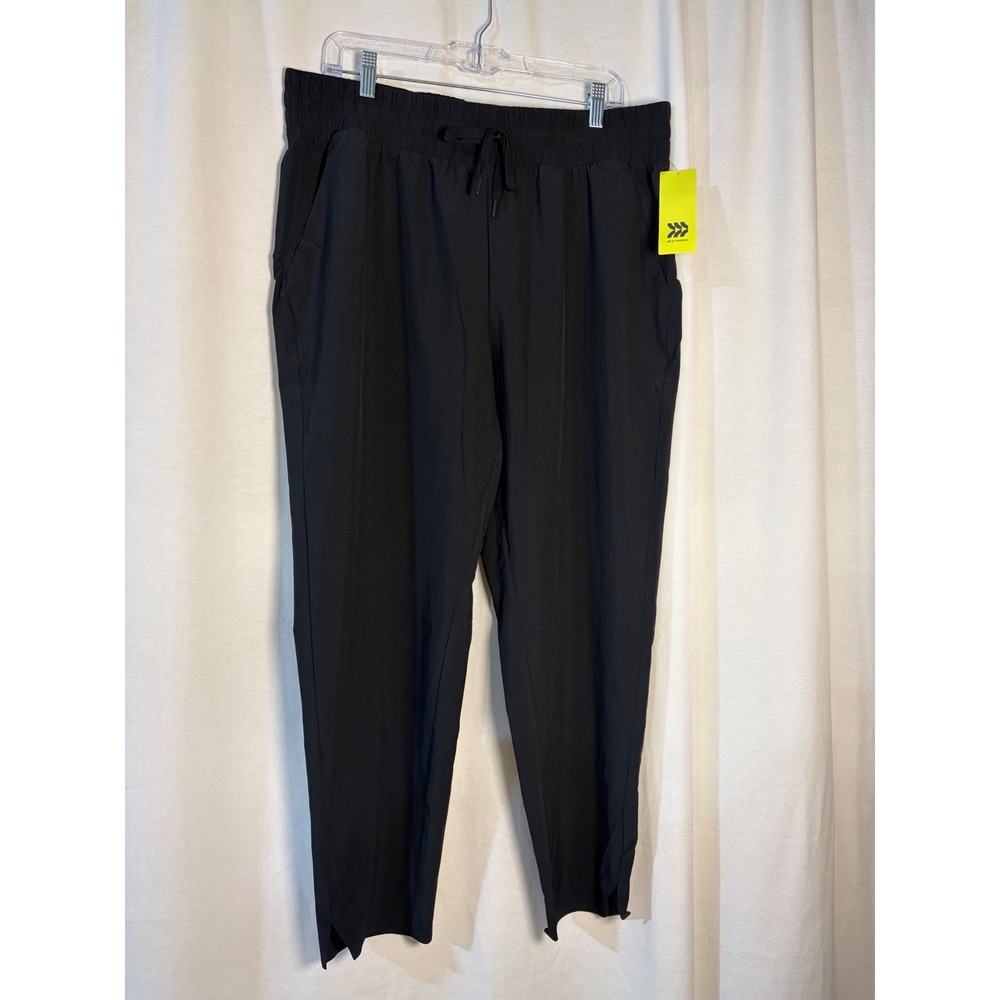 All in Motion Womens Stretch Woven Tapered Pants Black Onyx Large NWT